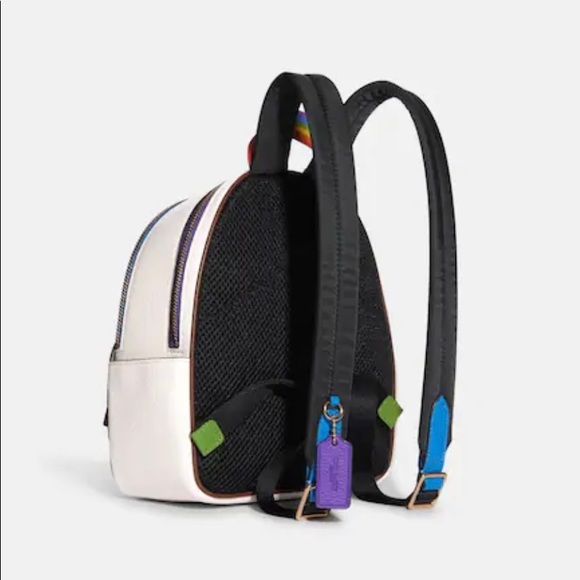🍀🌈 NEW🌈Coach Mini Court Backpack With Rainbow "COACH"/shoulder bag/backpacks - Picture 4 of 10